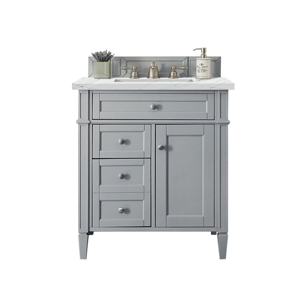 James Martin Vanities Brittany 30in Single Vanity, Urban Gray, w/ 3 CM Ethereal Noctis Quartz Top 650-V30-UGR-3ENC - main